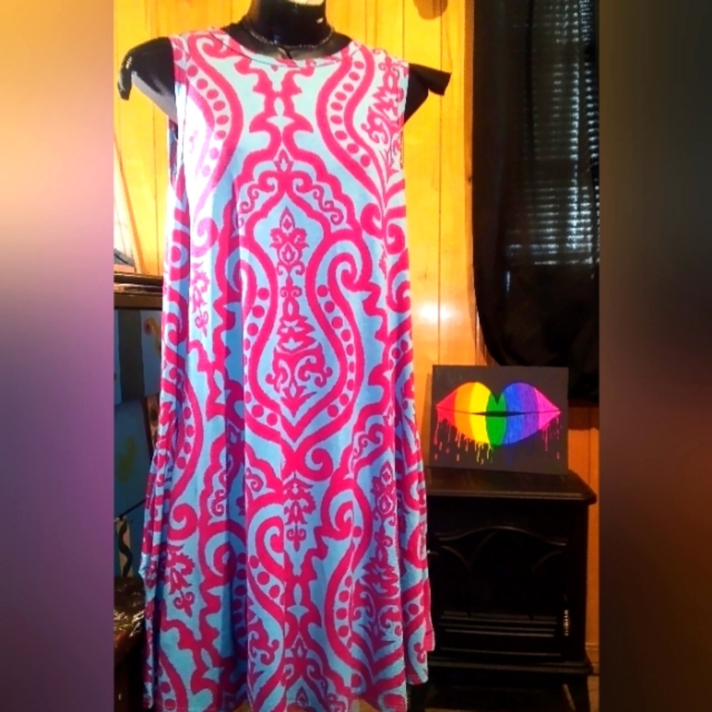 Blue and Pink Bellamie Dress Size L